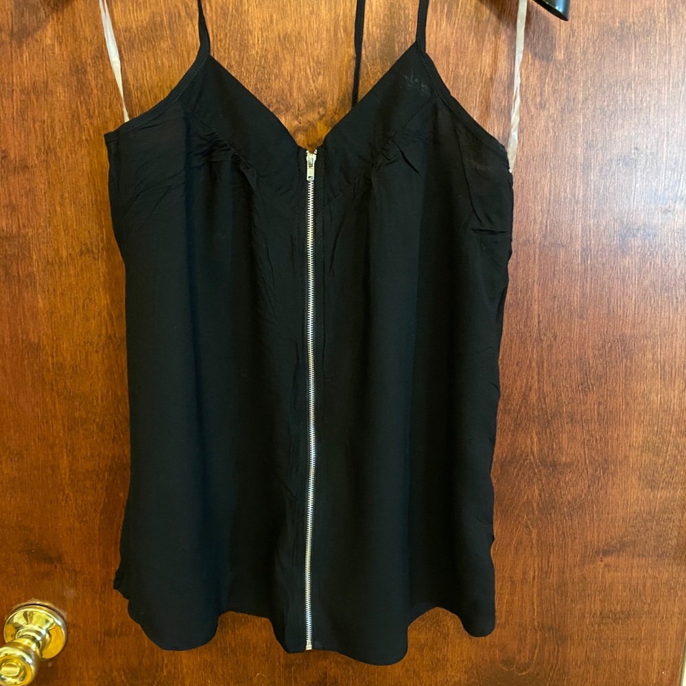 Black sleeveless blouse